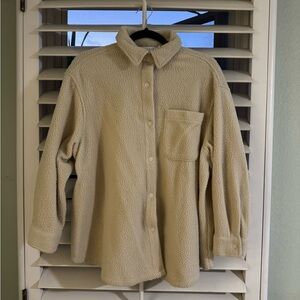 ASOS Design Fleece Shacket beige